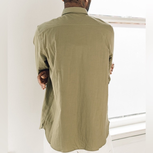 Norse Projects Hans Double Layer Cotton button down shirt in Green - Picture 5 of 9